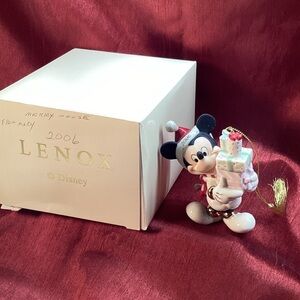 Lenox Festive Mickey Mouse with Gifts Figurine ornament.  Dated 2006